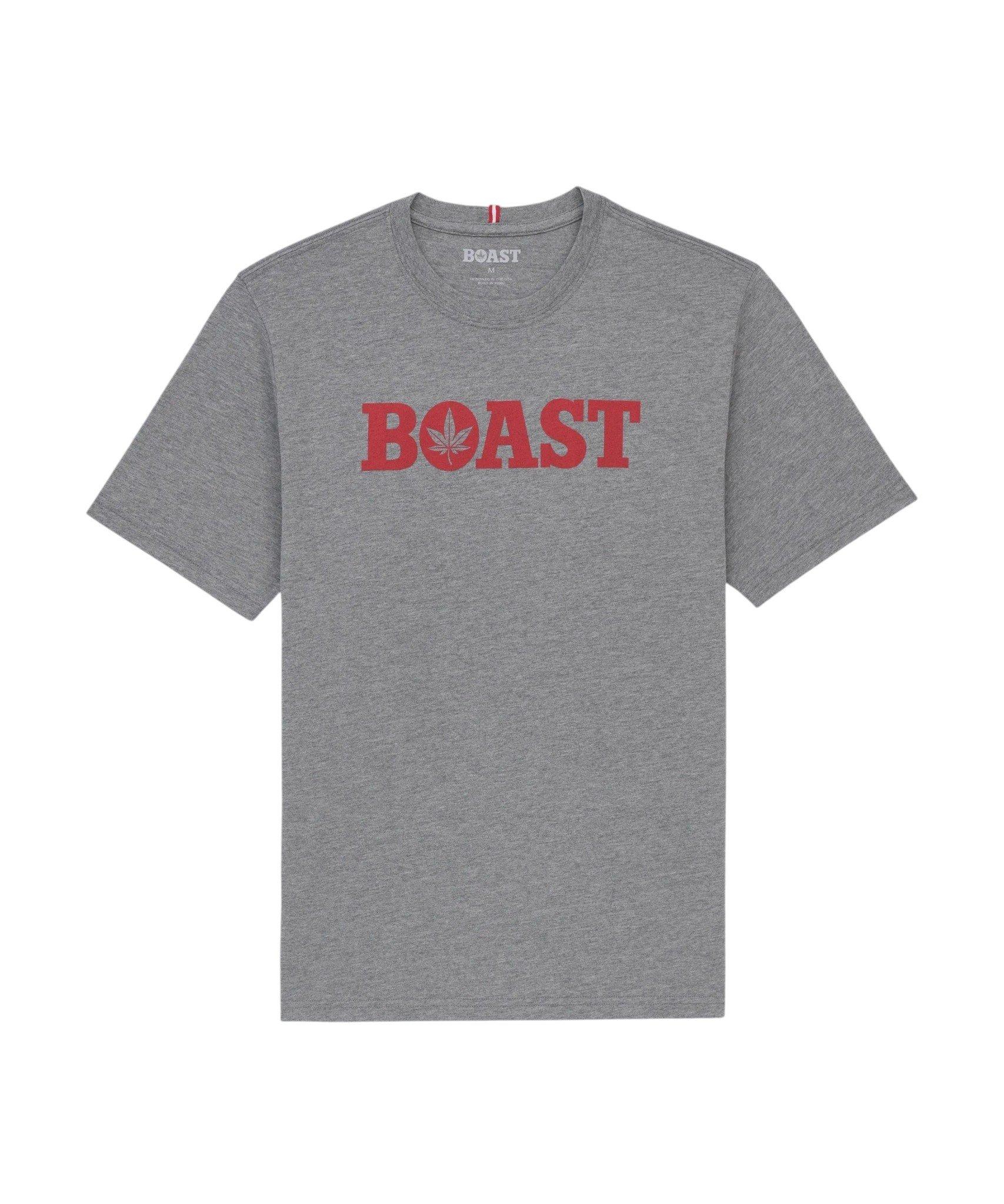 Boast Men's Tee - Grey/Red - GREY/RED